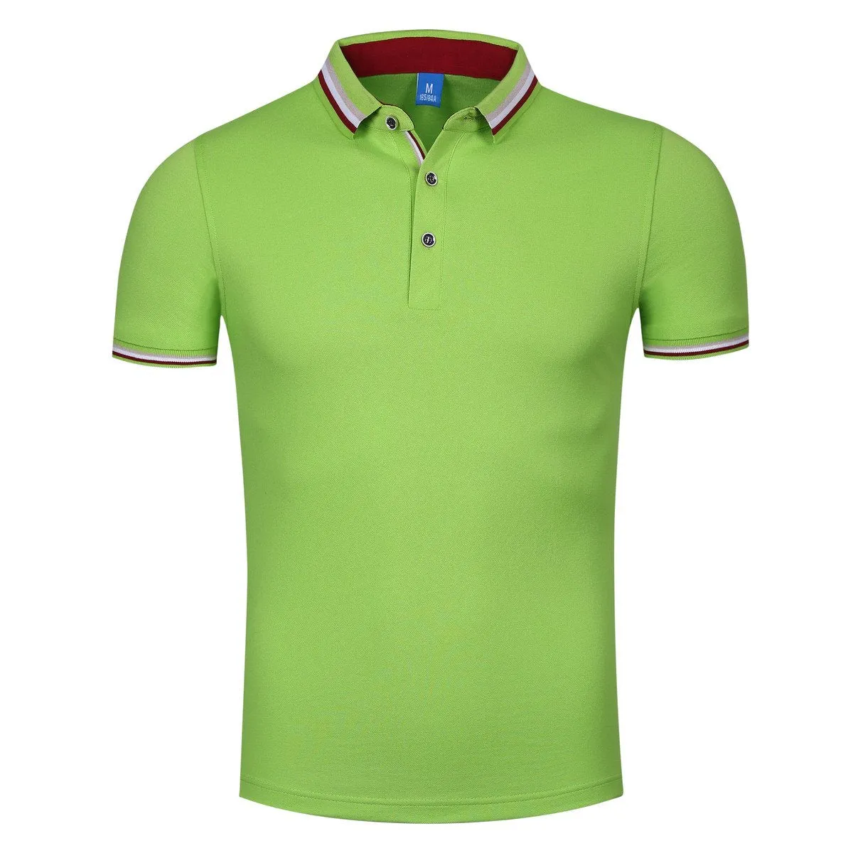 Pure Cotton Short-Sleeved Polo Shirt With Colourful Striped Collar
