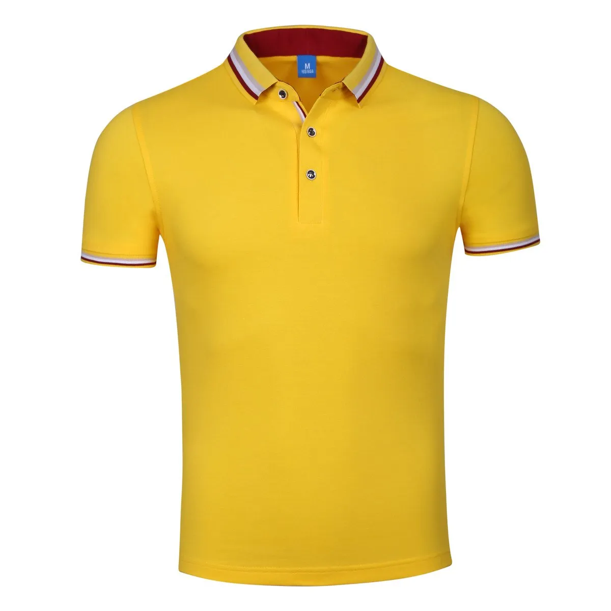 Pure Cotton Short-Sleeved Polo Shirt With Colourful Striped Collar