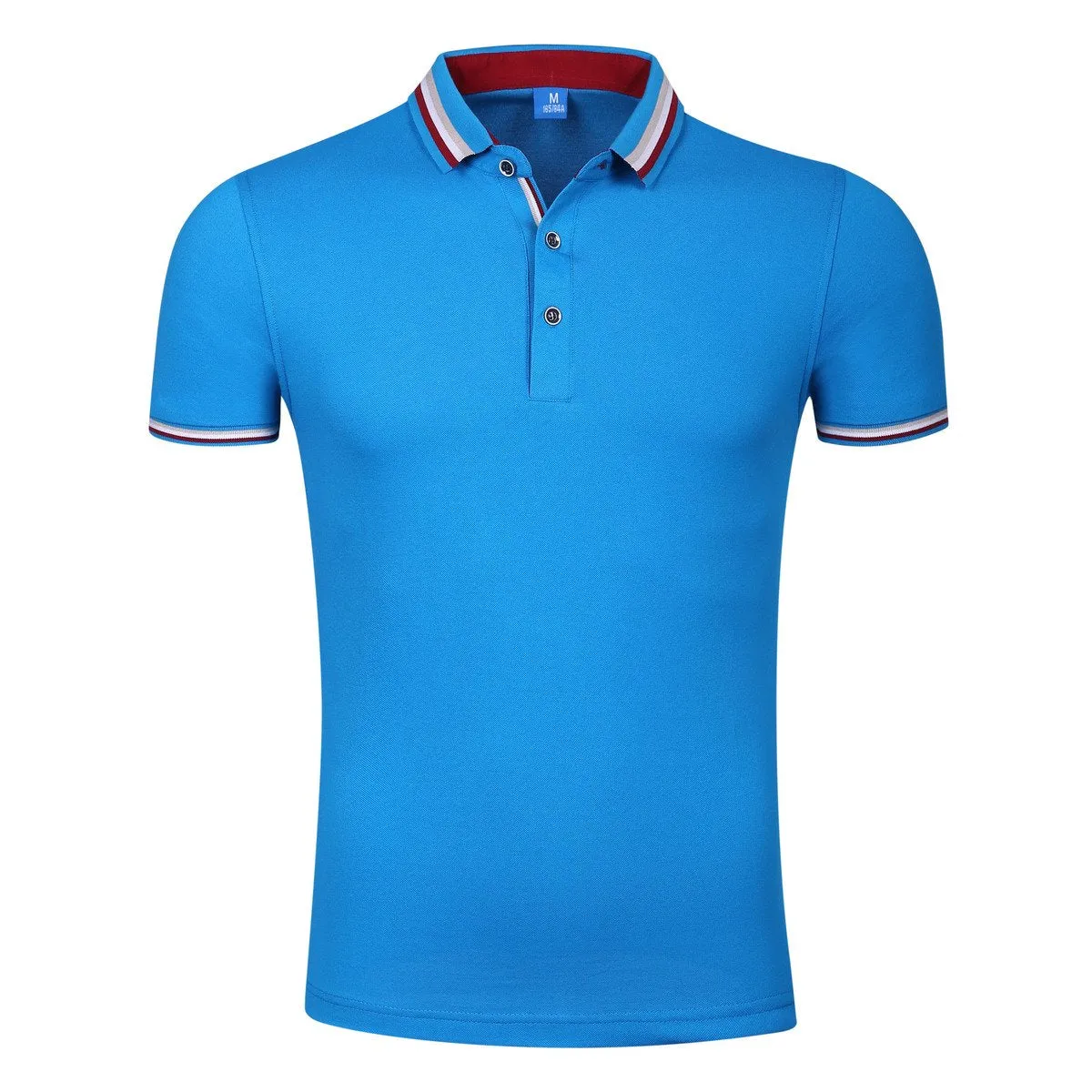 Pure Cotton Short-Sleeved Polo Shirt With Colourful Striped Collar
