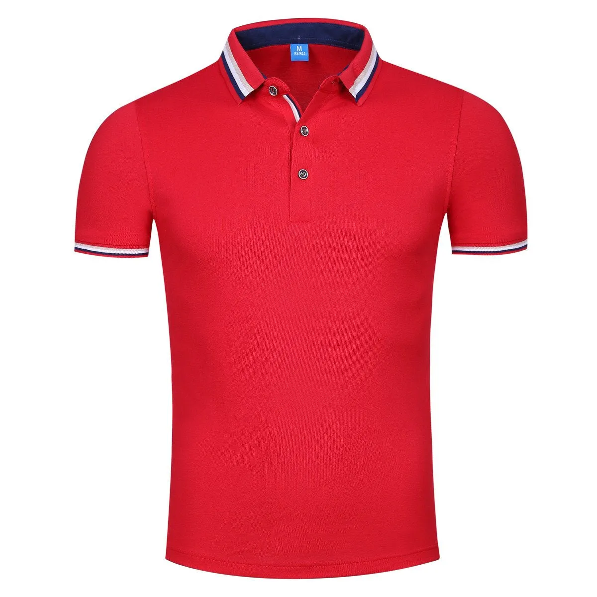 Pure Cotton Short-Sleeved Polo Shirt With Colourful Striped Collar