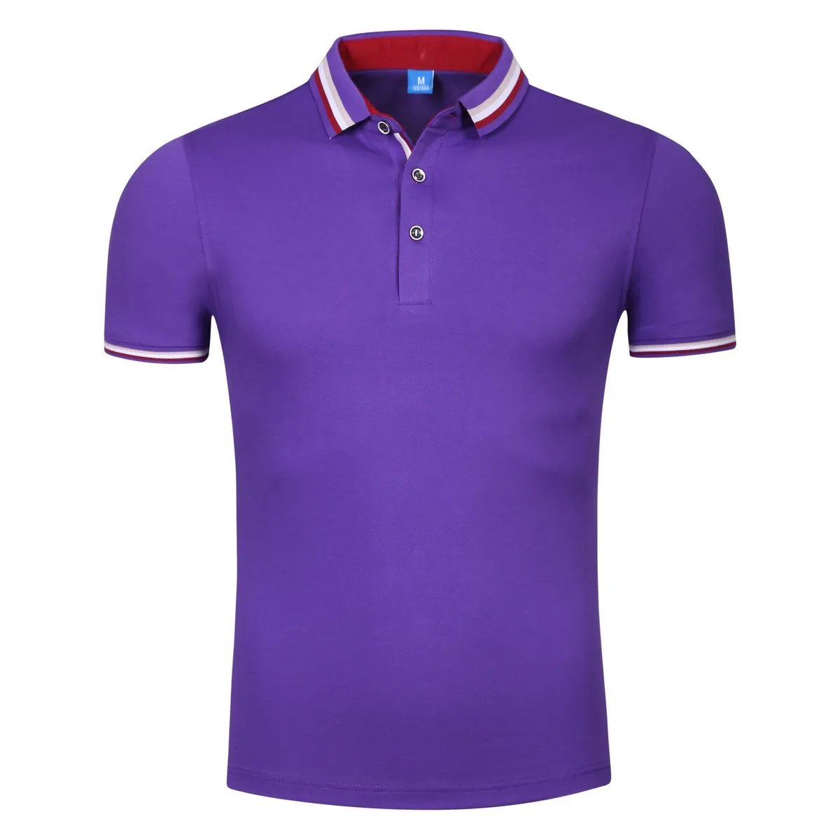 Pure Cotton Short-Sleeved Polo Shirt With Colourful Striped Collar