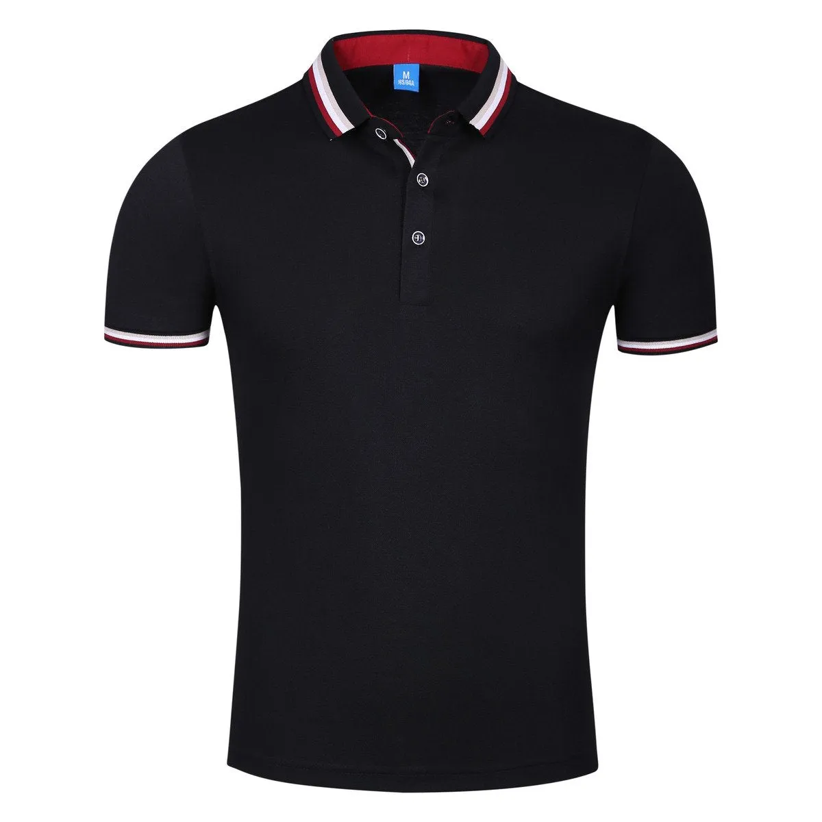 Pure Cotton Short-Sleeved Polo Shirt With Colourful Striped Collar