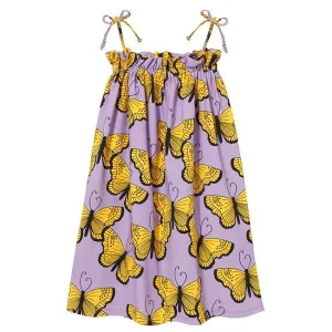 Purple Butterflies Stripe Dress