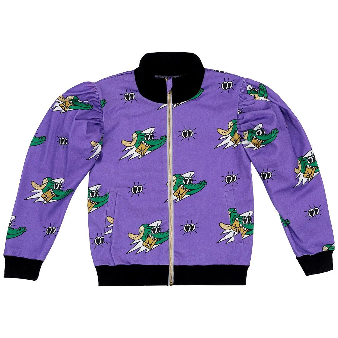 Purple Denim Gator Bomber - HURRY! Only 2 left
