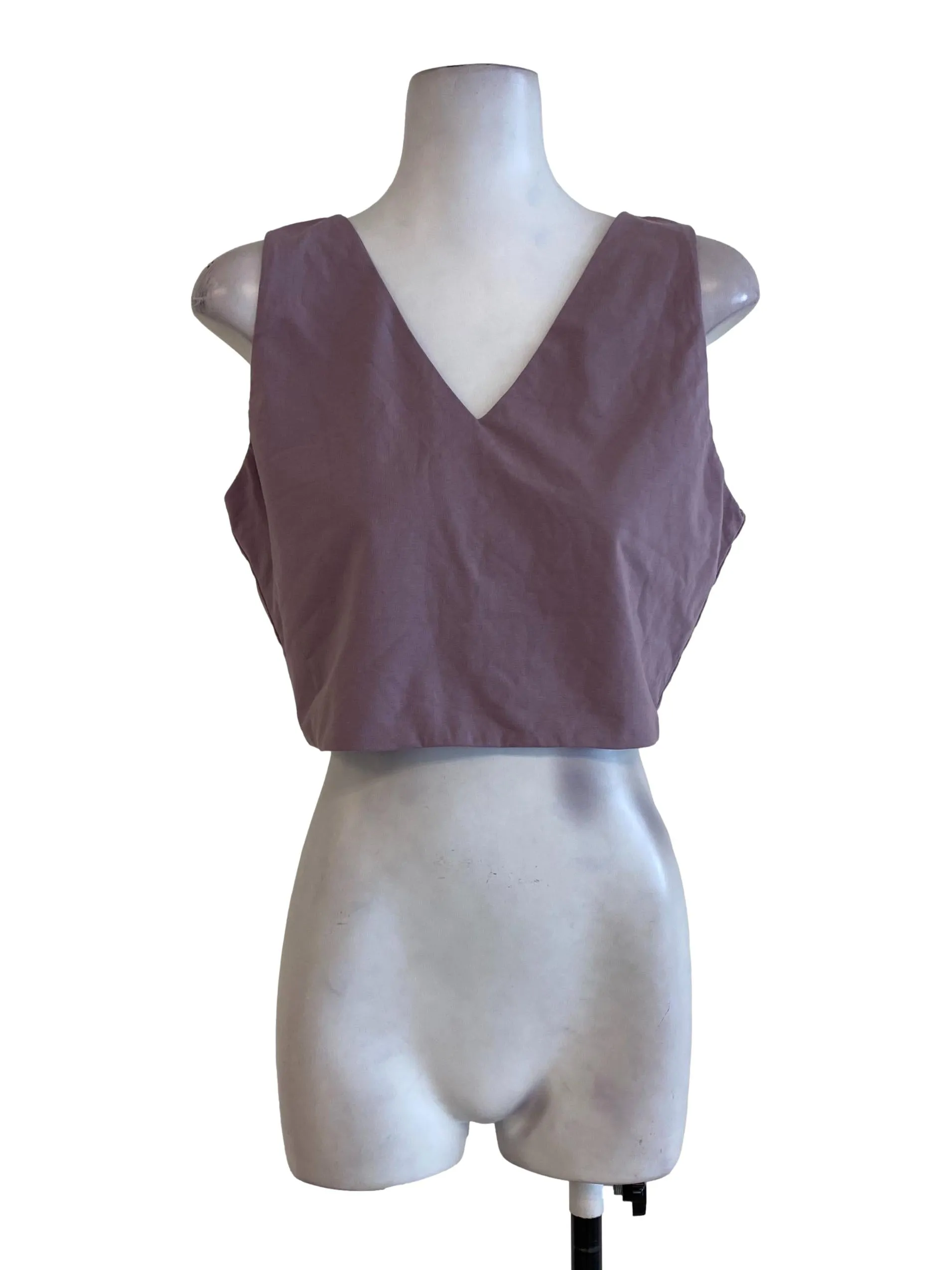 Purple V Neck Top