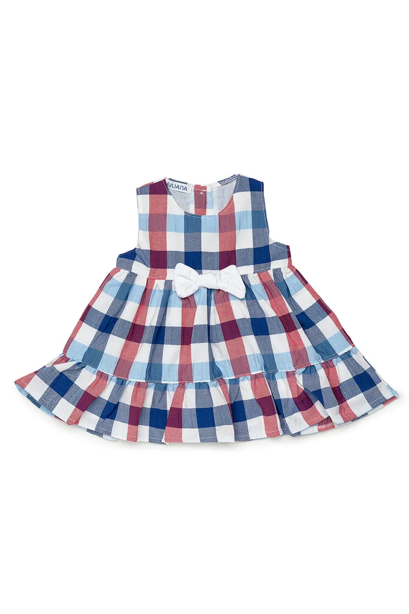 "Bluebell" Navy & Red Checked Dress