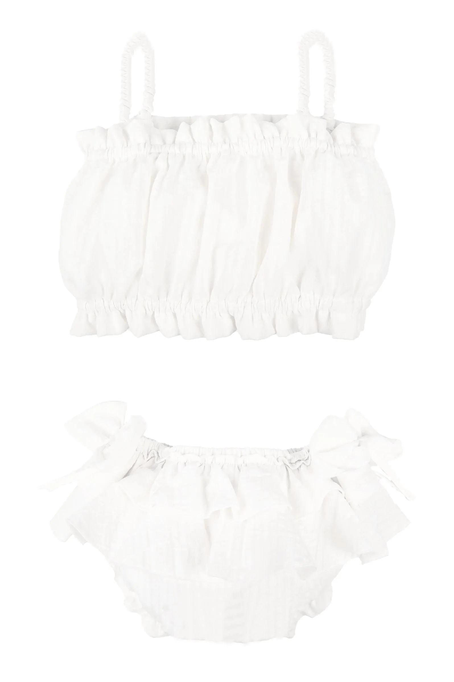 "Cassidy" Ecru Cheesecloth Top & Bloomers