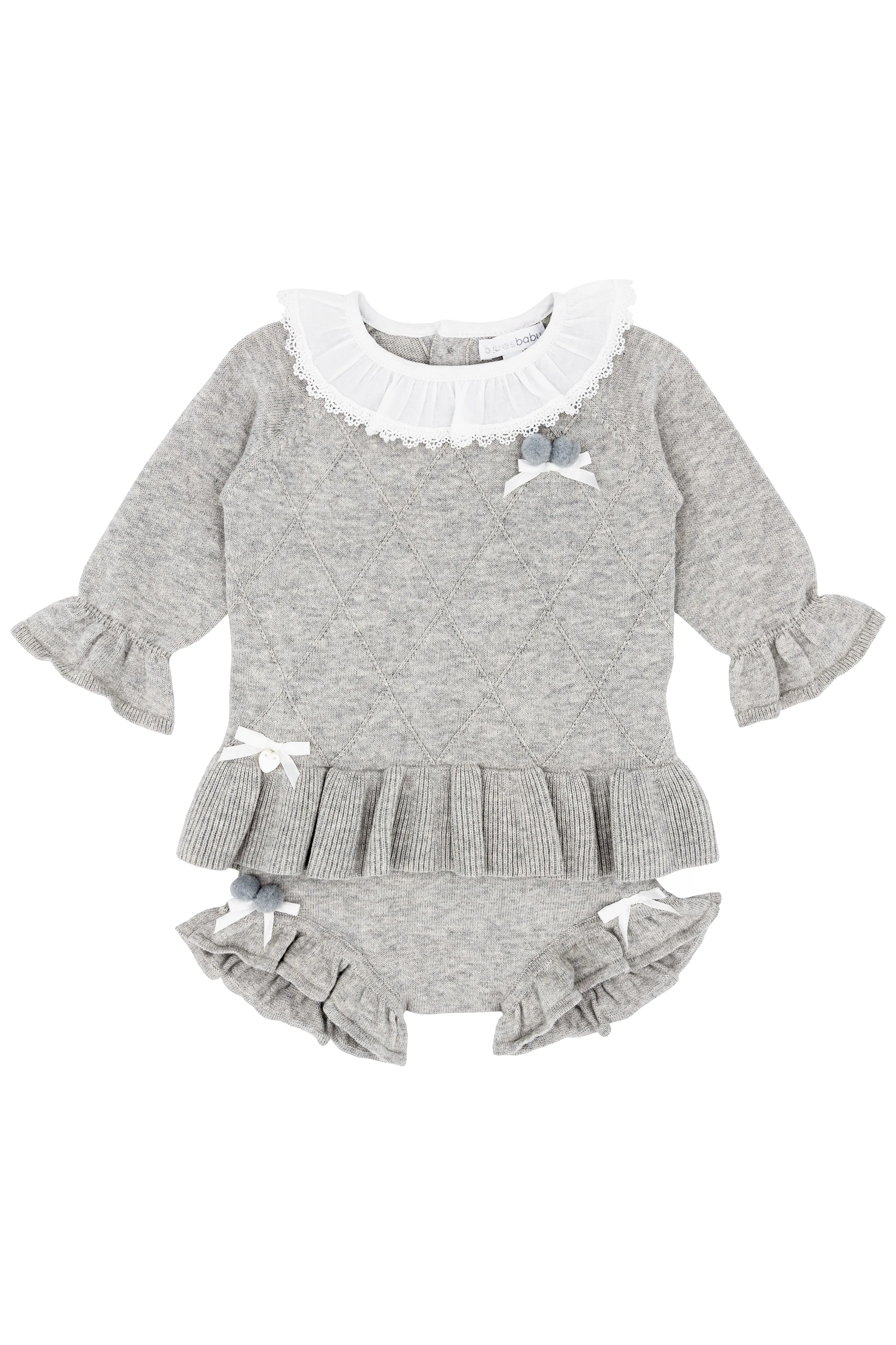 "Melody" Grey Knit Top & Bloomers