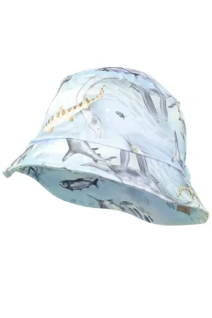 "Merrick" Blue Ocean Print Sun Hat