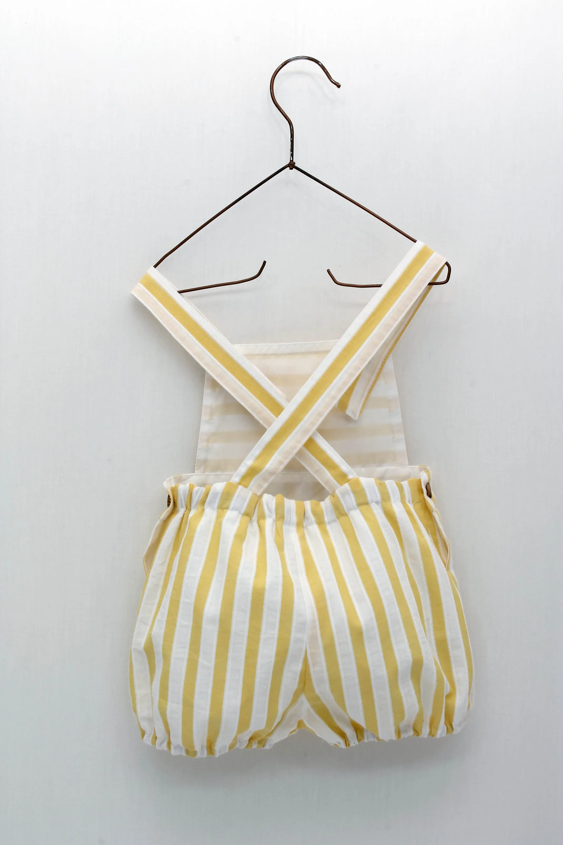 "Sawyer" Lemon Striped Dungarees & Shirt
