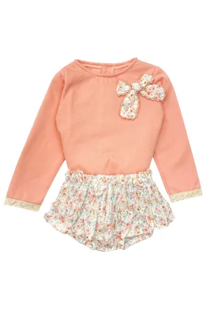 "Sylvie" Dusky Pink Top & Floral Skirt