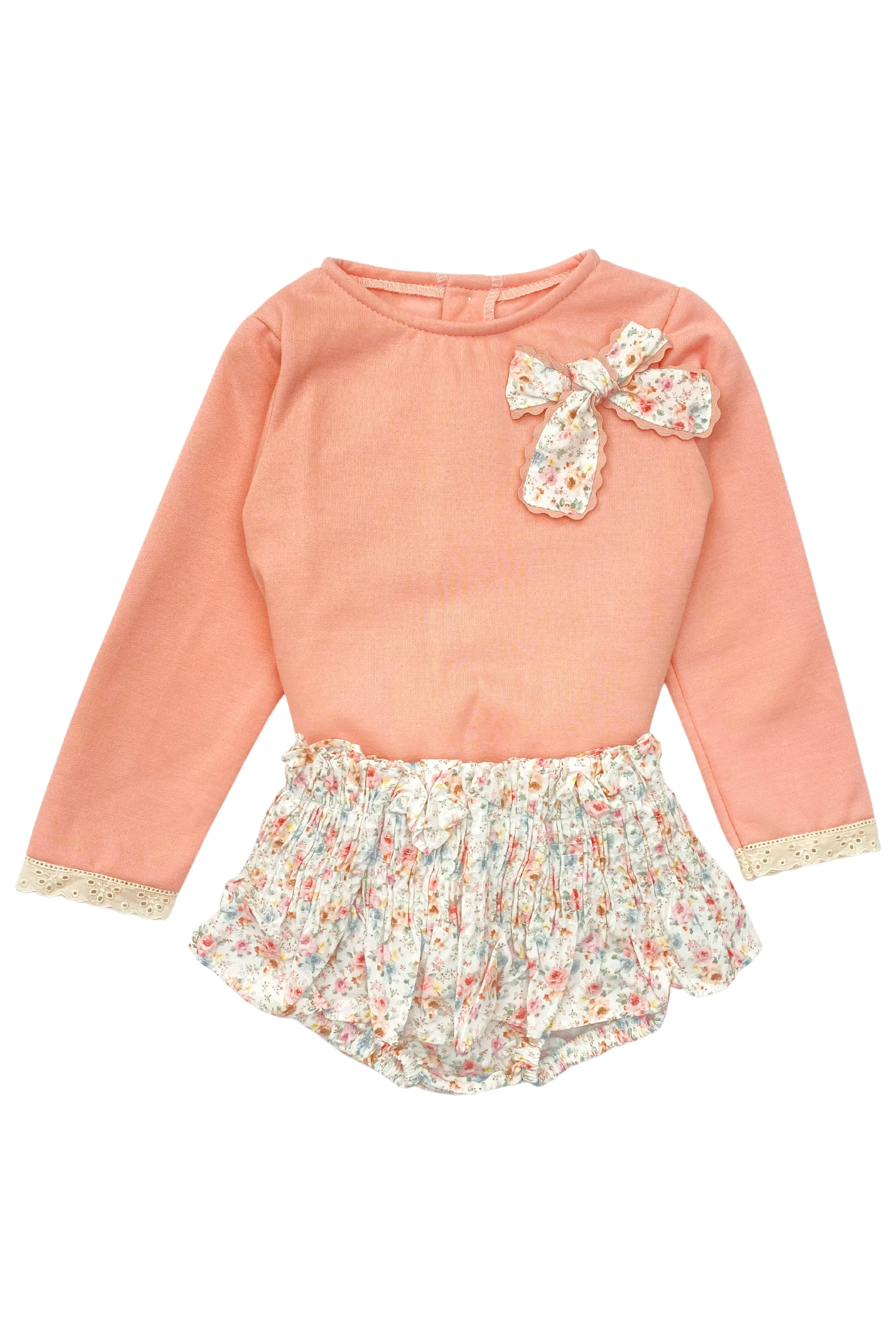 "Sylvie" Dusky Pink Top & Floral Skirt