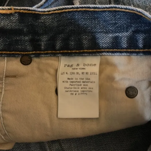 Rag &amp; Bone Women's Cooper Distressed Walking Shorts Denim Jean Shorts Sz 25