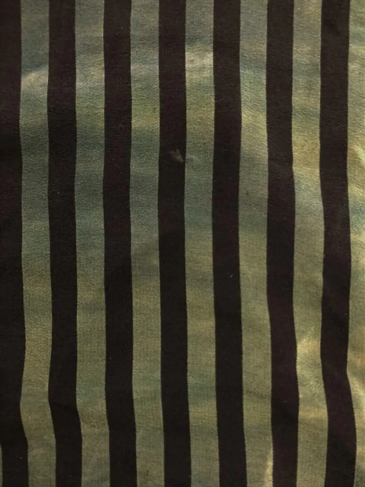 Raquel Allegra Dress Green/Black Striped Silk Size 0 V-Neck Sleeveless Shift