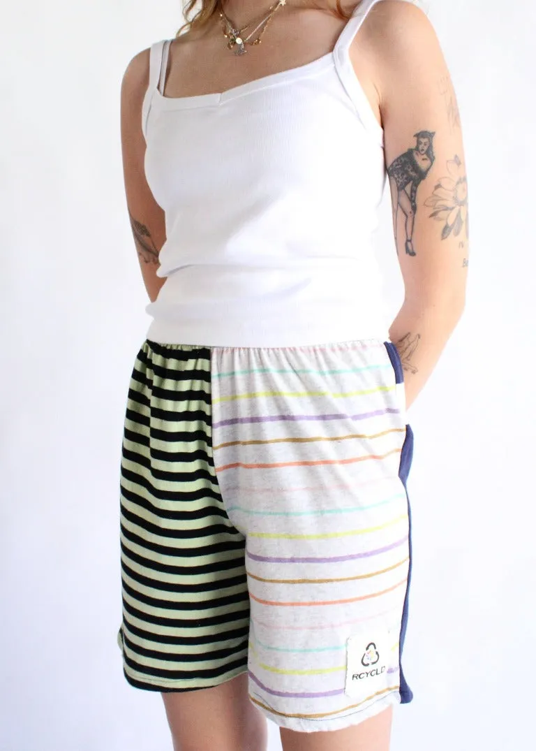 RCYCLD Striped Pieced Tee Shorts