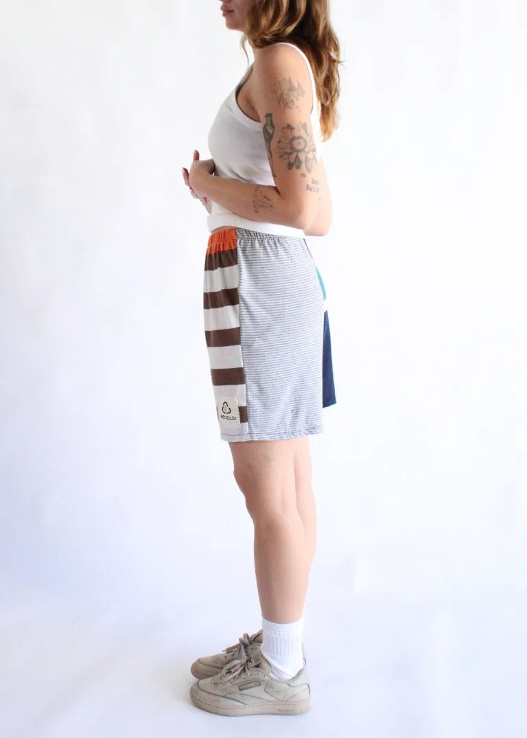 RCYCLD Striped Pieced Tee Shorts