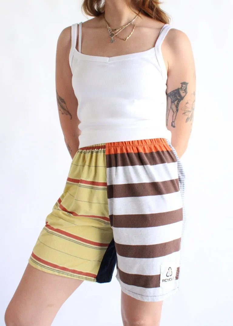 RCYCLD Striped Pieced Tee Shorts