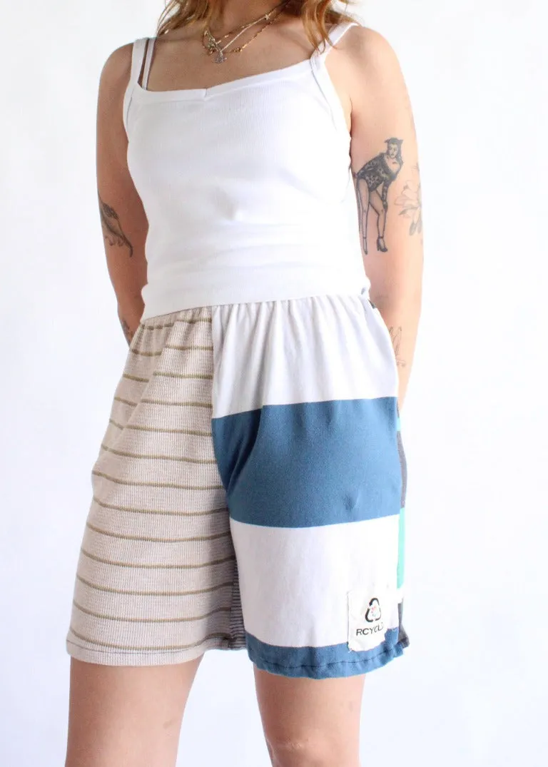 RCYCLD Striped Pieced Tee Shorts