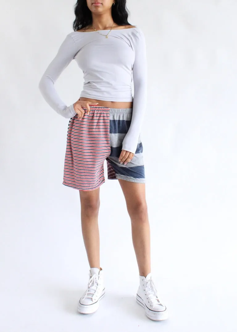 RCYCLD Striped Pieced Tee Shorts