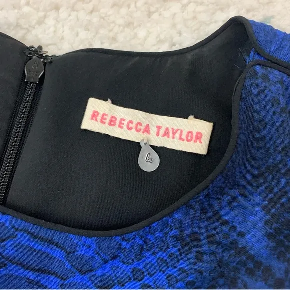Rebecca Taylor Blue Snakeskin Shift Dress