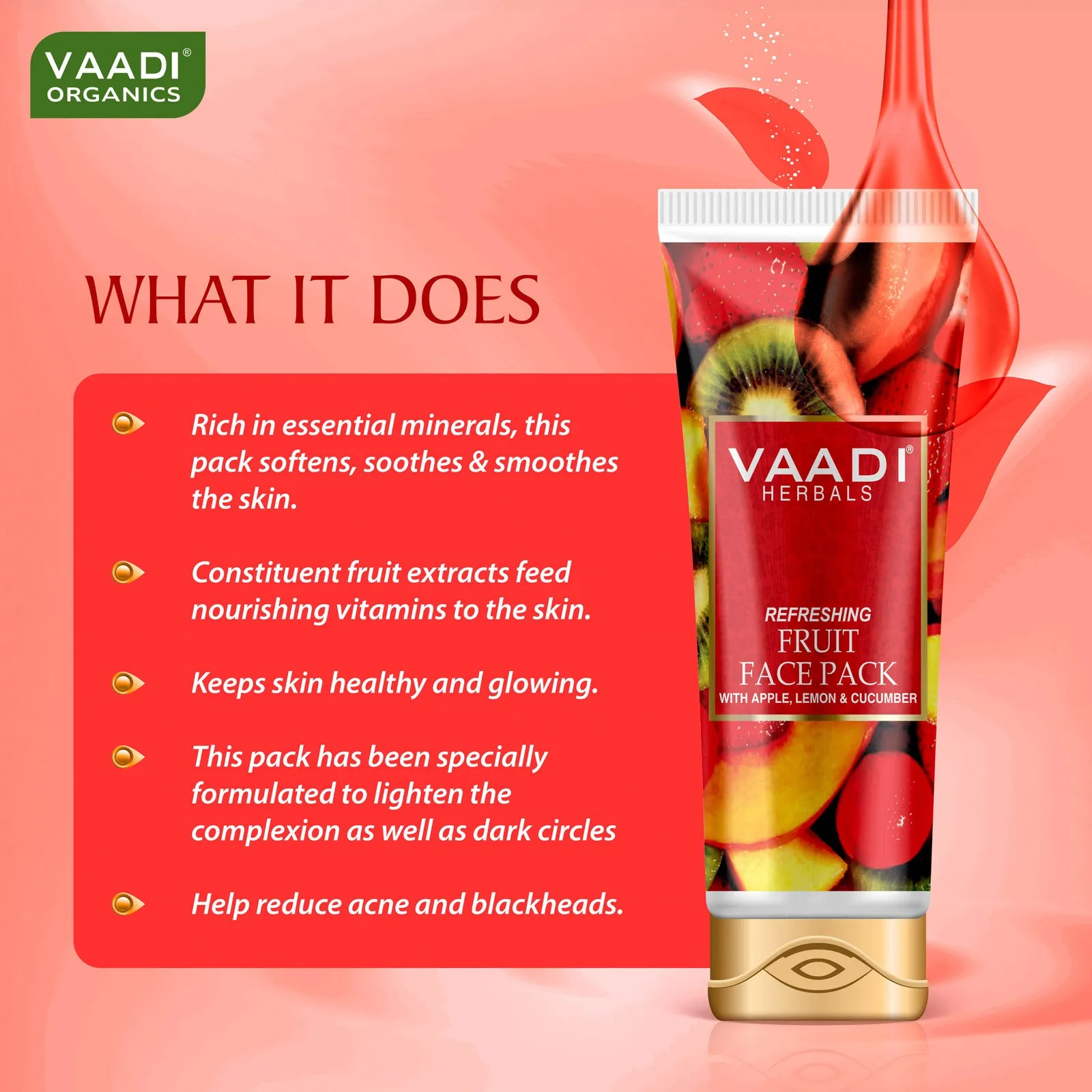 Refreshing Fruit Pack with Apple, Lemon & Cucumber (120 gms)