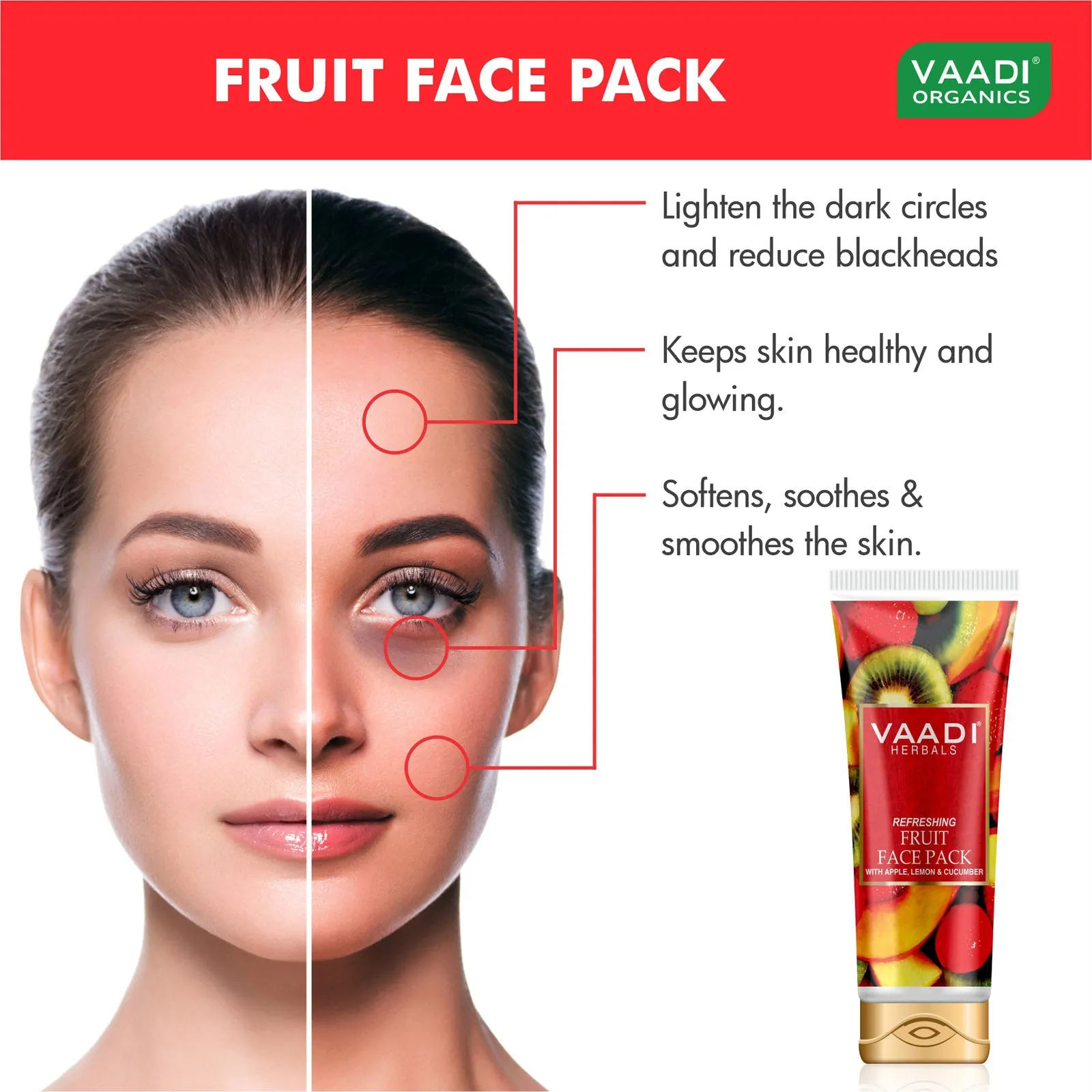 Refreshing Fruit Pack with Apple, Lemon & Cucumber (120 gms)