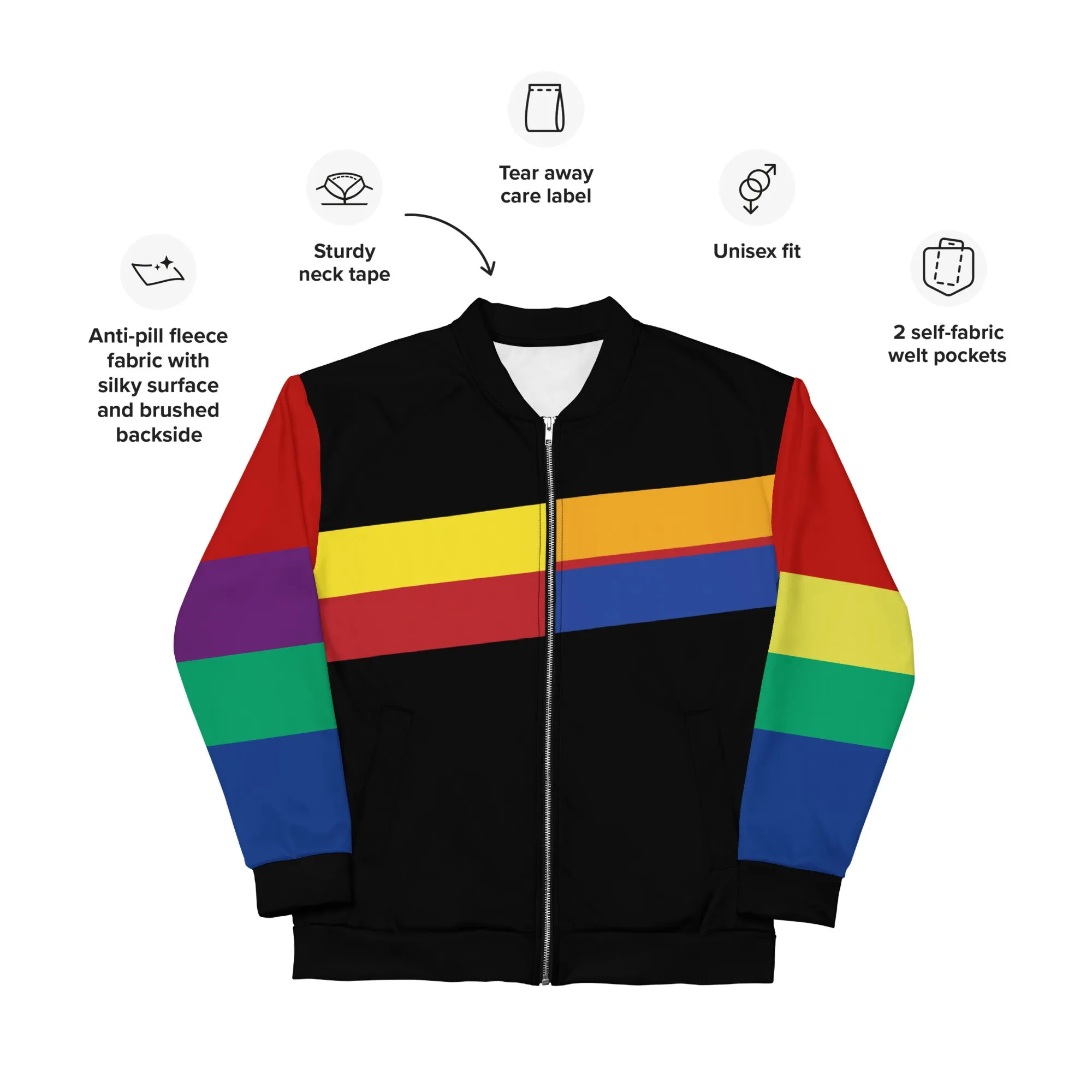 Retro Stripe Bomber Jacket