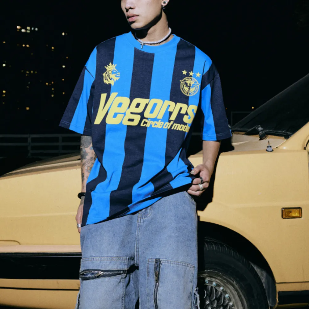 Retro Striped Contrast Color T-Shirt
