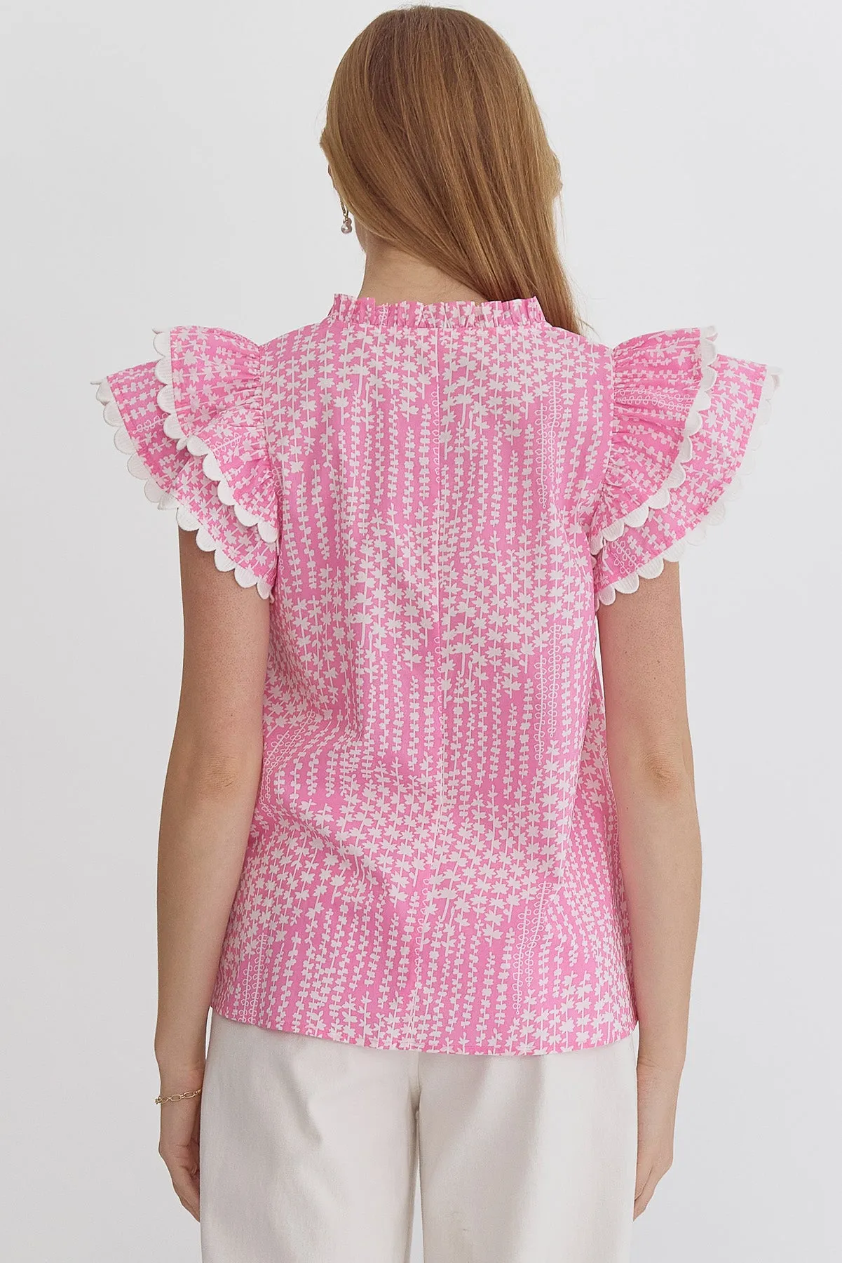 Ric Rac Floral Top {Pink}