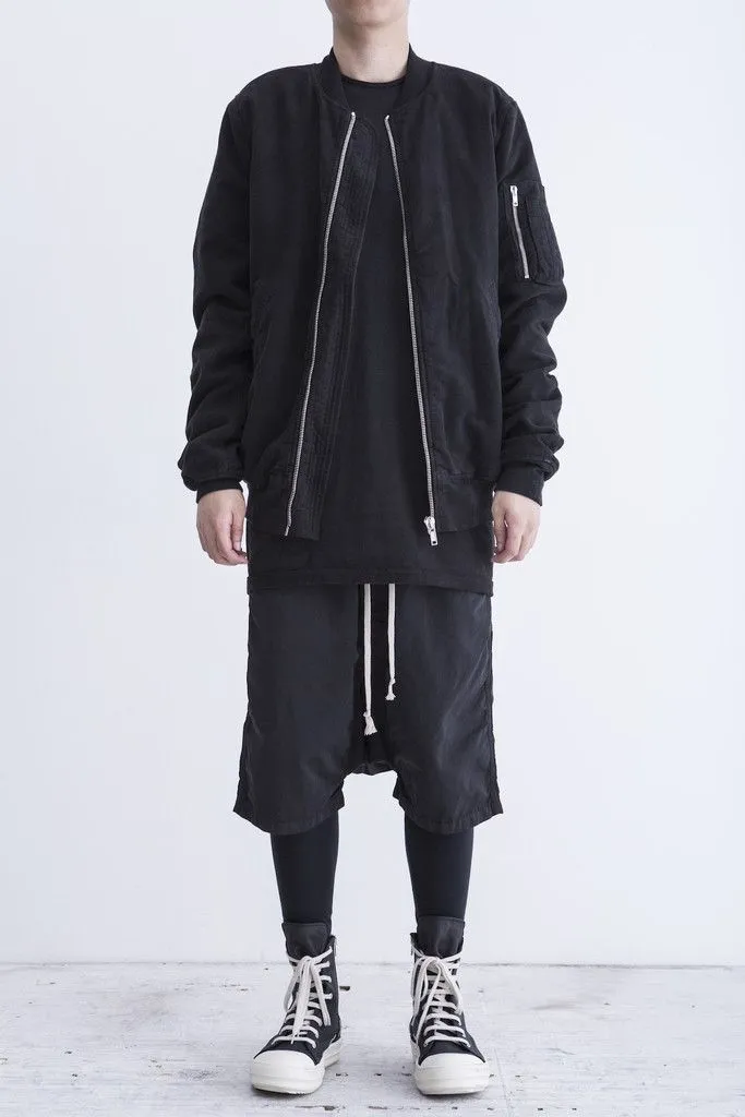 Rick Owens Vicious Spring 2014 Black Cotton Bomber Jacket - M