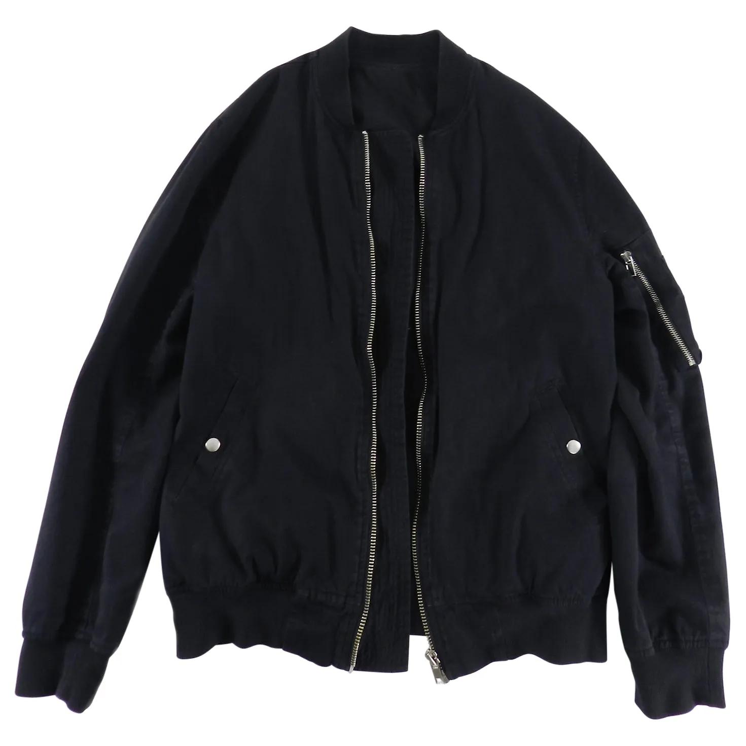 Rick Owens Vicious Spring 2014 Black Cotton Bomber Jacket - M
