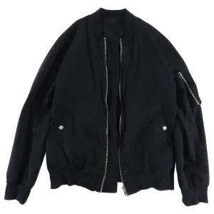 Rick Owens Vicious Spring 2014 Black Cotton Bomber Jacket - M