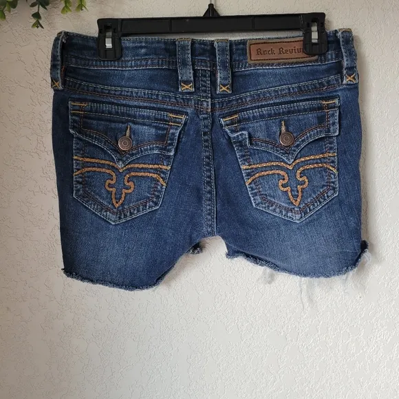 ROCK REVIVAL Jessica Cut Off Denim Jean Shorts Size 28
