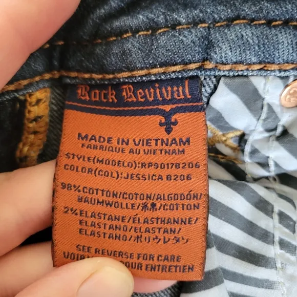 ROCK REVIVAL Jessica Cut Off Denim Jean Shorts Size 28