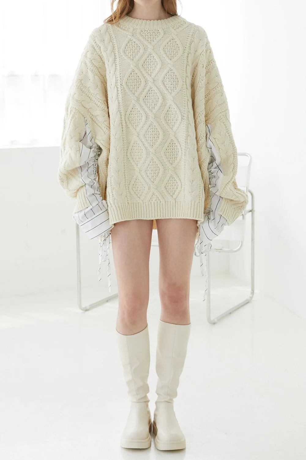 Sadie Shirt Combo Knit Pullover