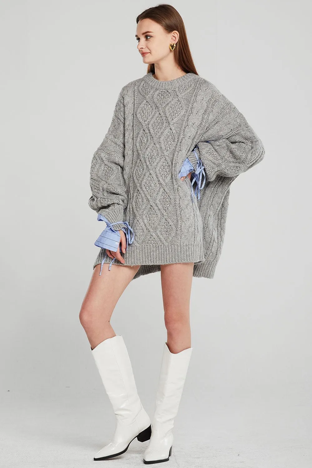 Sadie Shirt Combo Knit Pullover