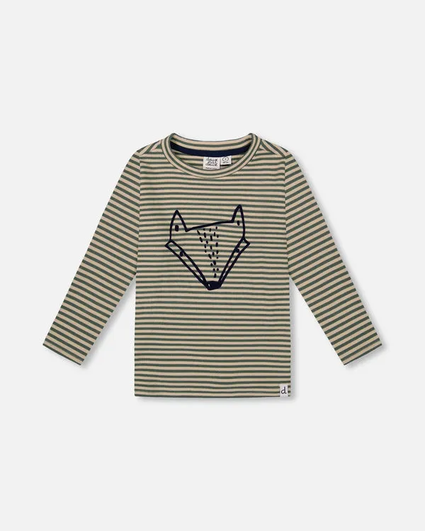 Sage & Beige Stripe Shirt