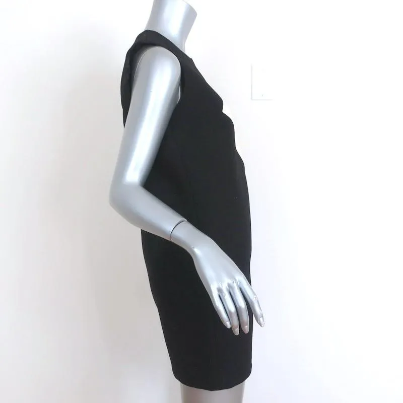 Saint Laurent Colorblock Mini Dress Black/Cream Wool Size 36 Sleeveless Shift