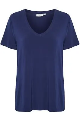 Saint Tropez Adelia V-Neck T-Shirt in Navy