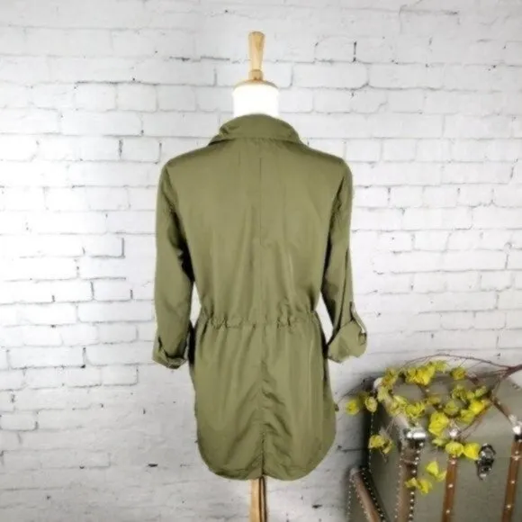 Sanctuary Lightweight Anorak Jacket in Green Size Medium