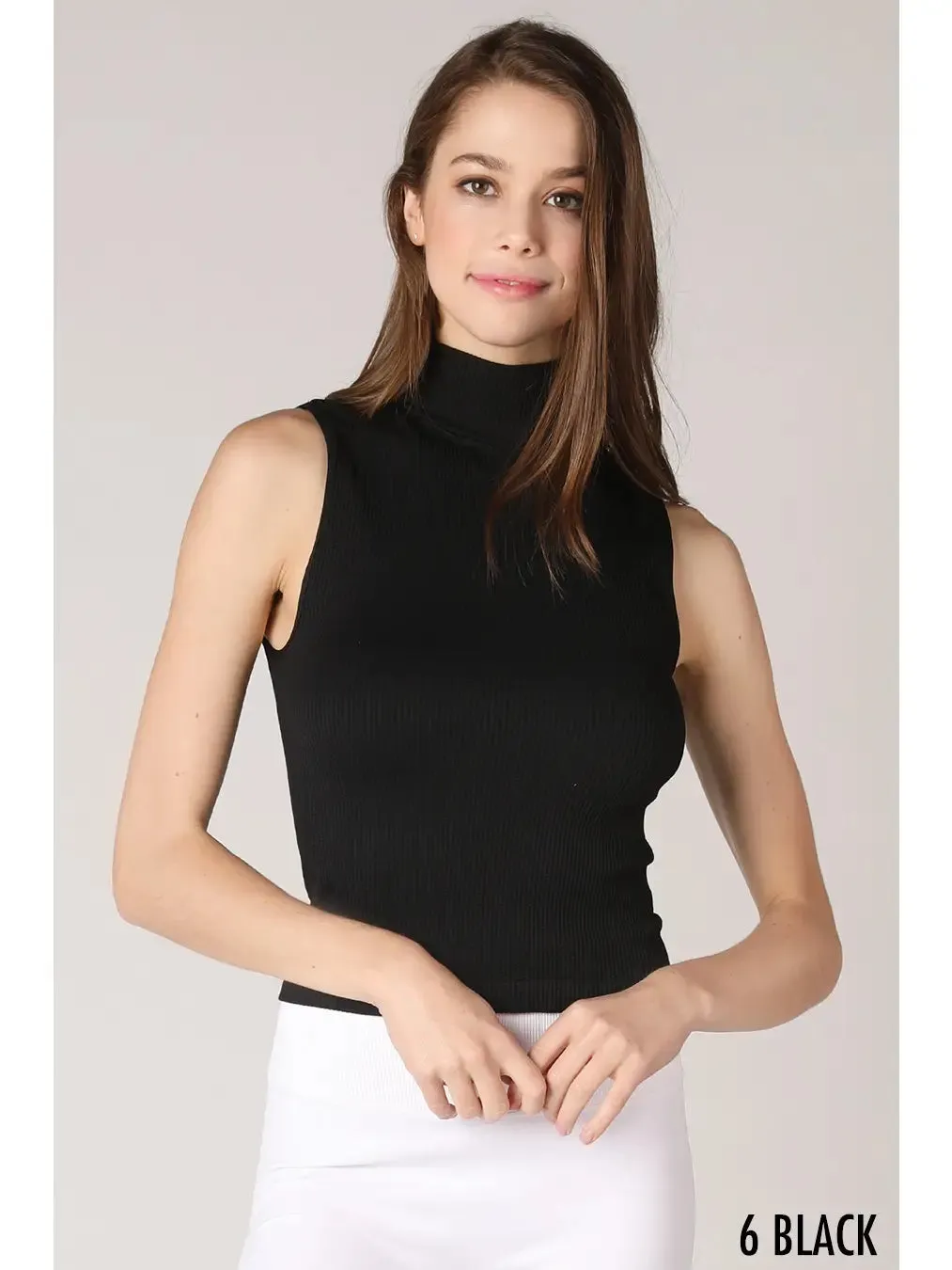 Sarah Sleeveless Turtle Black