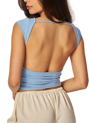 SEAMLESS OPEN BACK CROP TANK TOP(GAL01) <Bundle>