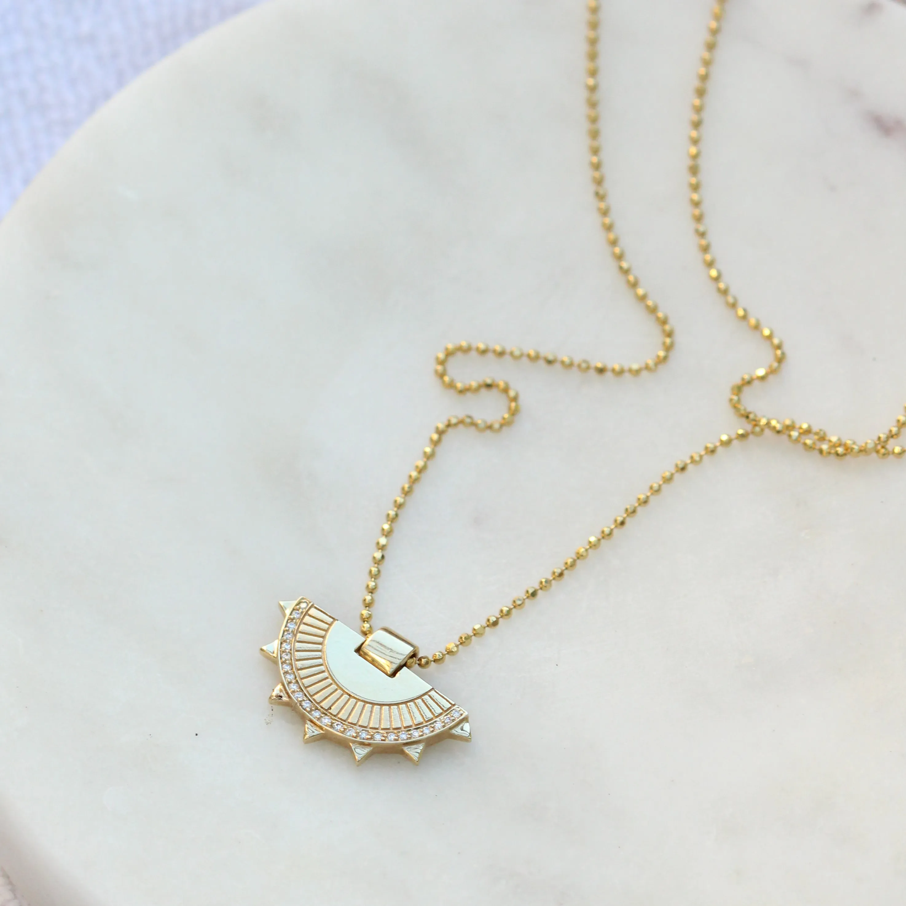 Semi Circle Sun Ray Necklace (Small)