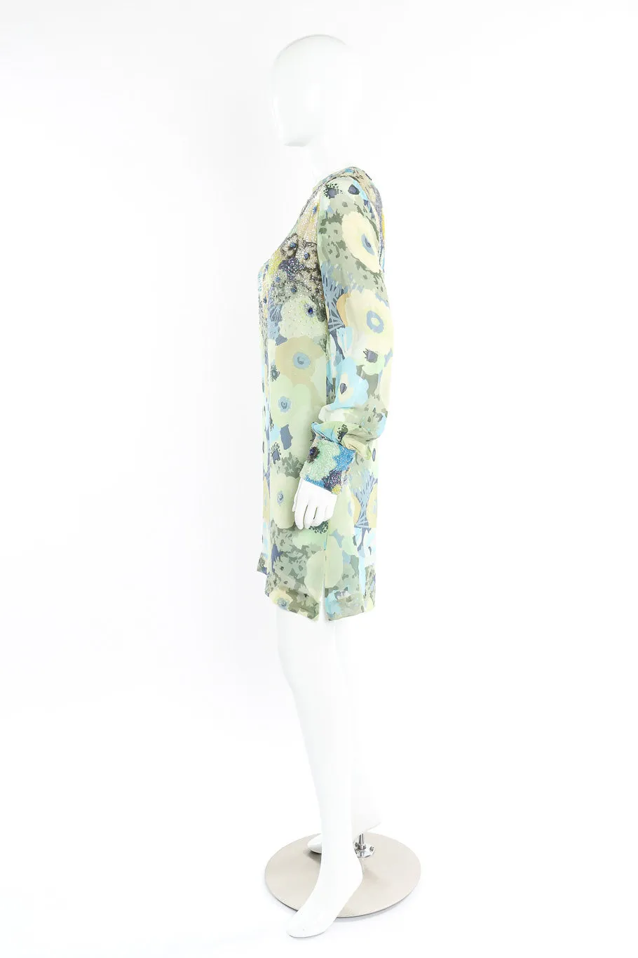 Sequin Silk Shift Dress