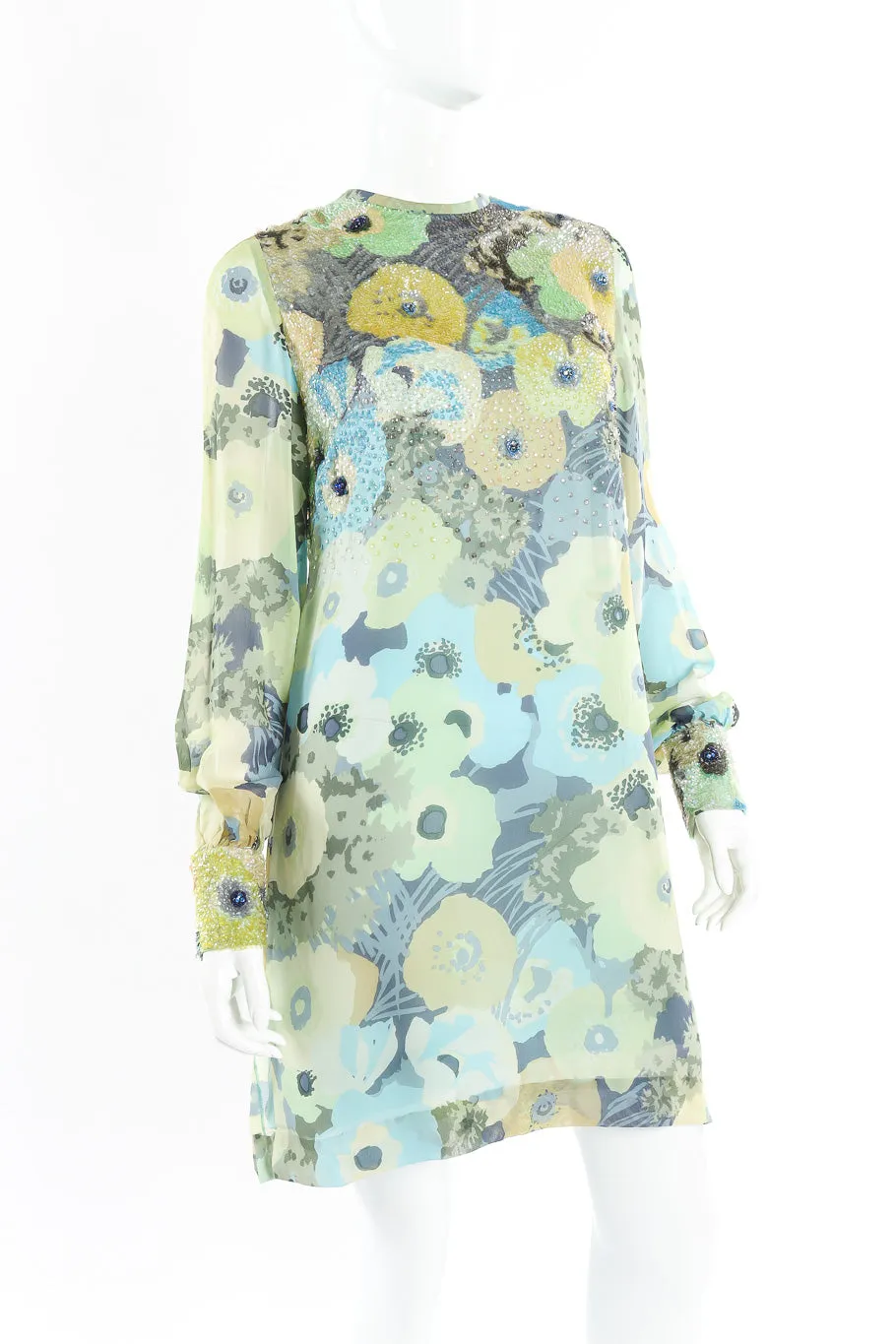 Sequin Silk Shift Dress