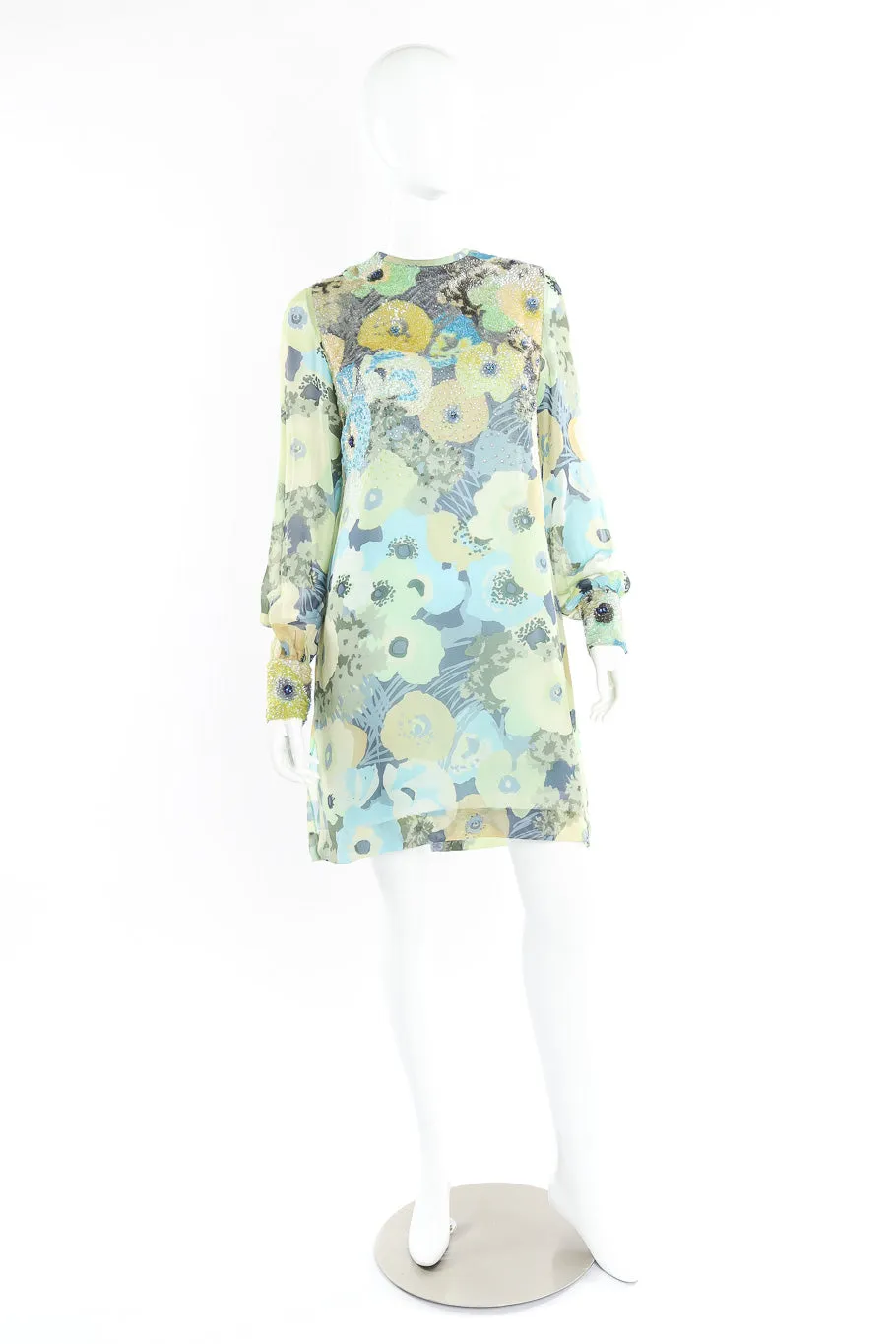 Sequin Silk Shift Dress