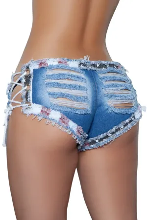 Sexy Cut Out Denim Slay It Shorts