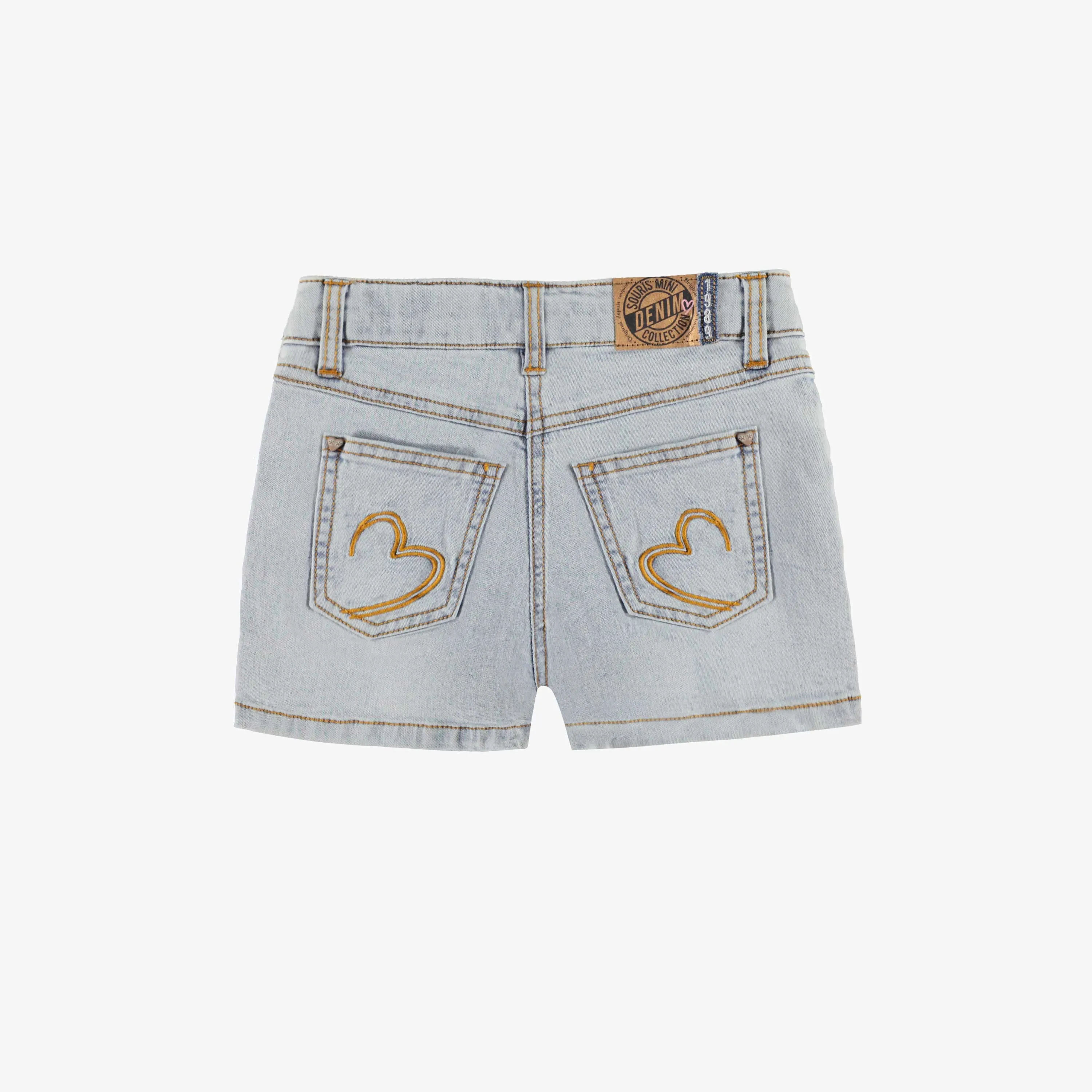Short en denim bleu pâle, enfant || Pale blue denim shorts, child