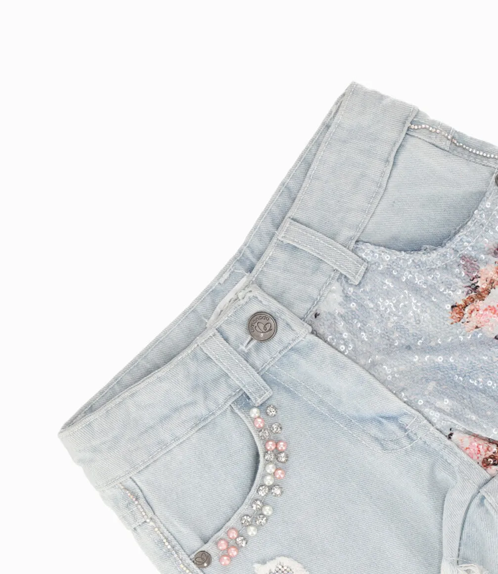 Short niña lentejuelas