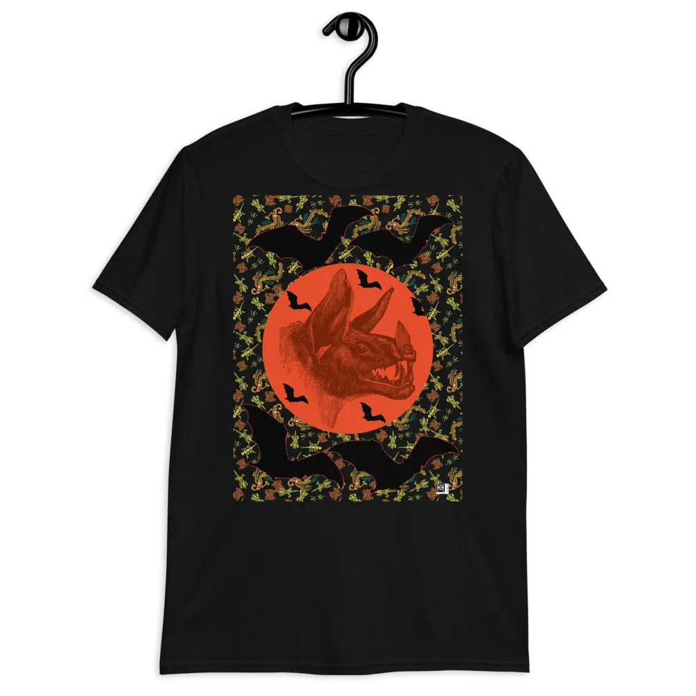 Short sleeve tee featuring a Halloween graphic, black.